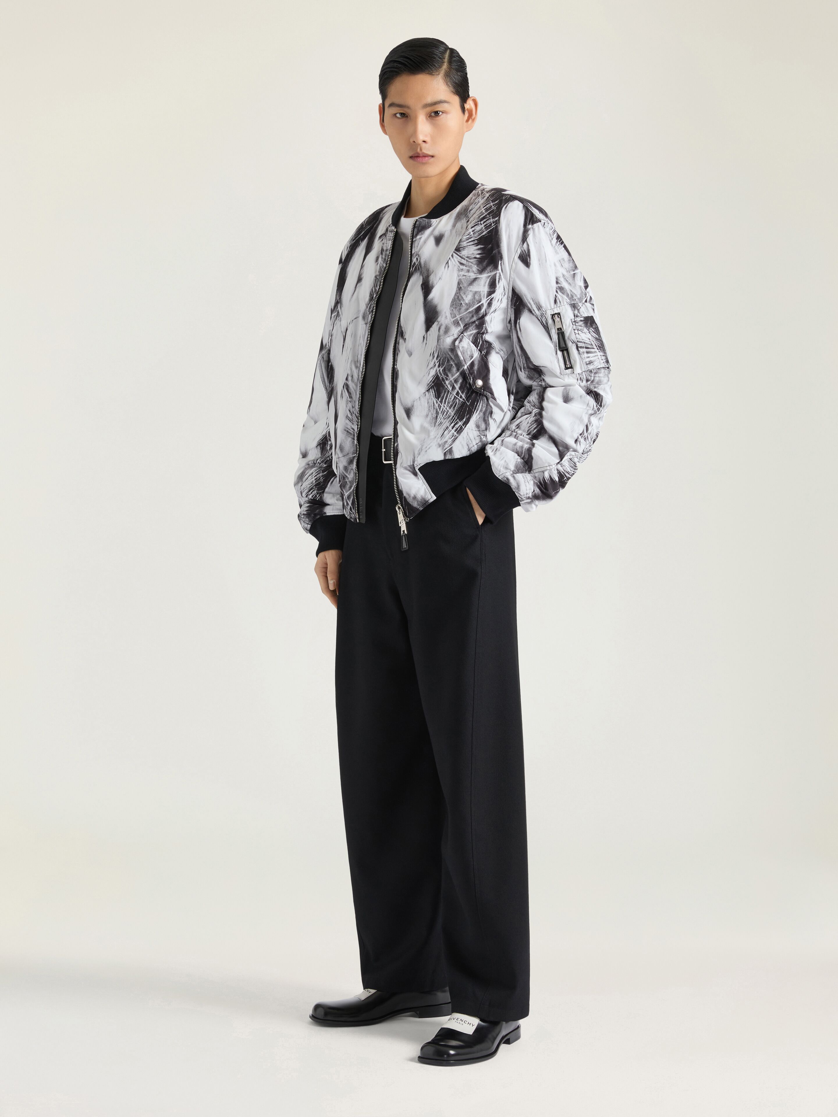 Couture Seam bomber in Hair print taffeta